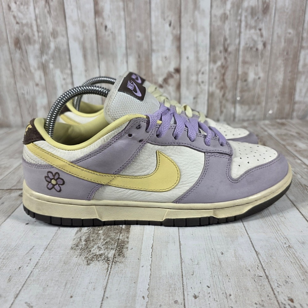 Nike Dunk Low Lavender Sail Yellow Floral Sneakers FB7910-500 Womens 9.5